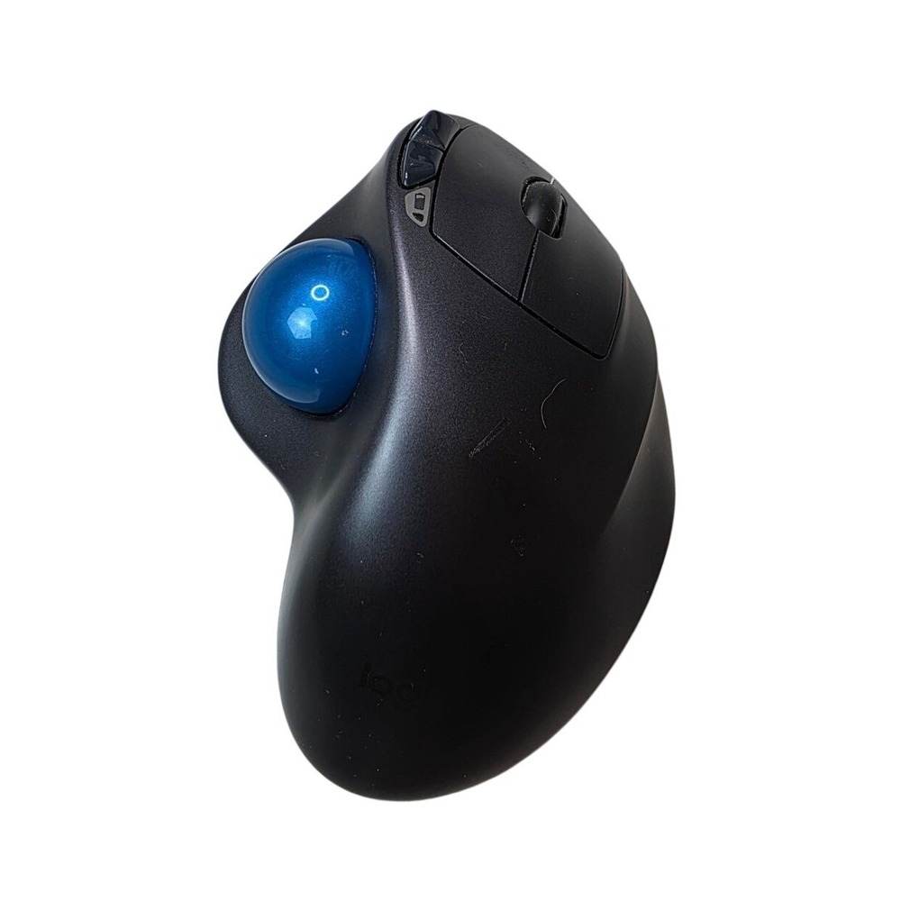 Logitech M570 Wireless Trackball Mouse Ergonomic Black Blue 910-001799